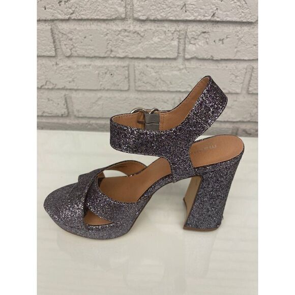 Madden Girl Cherre Shimming Women Pump Chunky Heels Size 9 - Picture 2 of 11